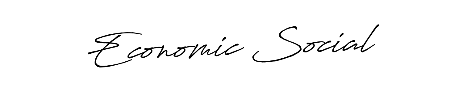 Similarly Antro_Vectra_Bolder is the best handwritten signature design. Signature creator online .You can use it as an online autograph creator for name Economic Social. Economic Social signature style 7 images and pictures png