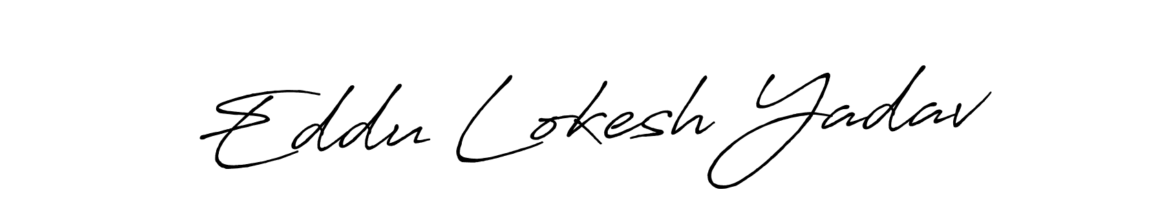 Create a beautiful signature design for name Eddu Lokesh Yadav. With this signature (Antro_Vectra_Bolder) fonts, you can make a handwritten signature for free. Eddu Lokesh Yadav signature style 7 images and pictures png