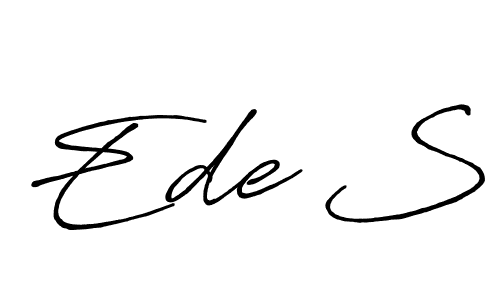 Similarly Antro_Vectra_Bolder is the best handwritten signature design. Signature creator online .You can use it as an online autograph creator for name Ede S. Ede S signature style 7 images and pictures png