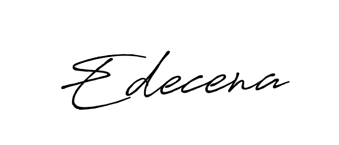 How to make Edecena name signature. Use Antro_Vectra_Bolder style for creating short signs online. This is the latest handwritten sign. Edecena signature style 7 images and pictures png