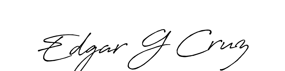 Make a beautiful signature design for name Edgar G Cruz. With this signature (Antro_Vectra_Bolder) style, you can create a handwritten signature for free. Edgar G Cruz signature style 7 images and pictures png