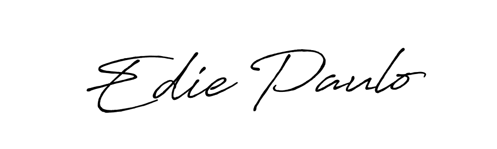 Similarly Antro_Vectra_Bolder is the best handwritten signature design. Signature creator online .You can use it as an online autograph creator for name Edie Paulo. Edie Paulo signature style 7 images and pictures png