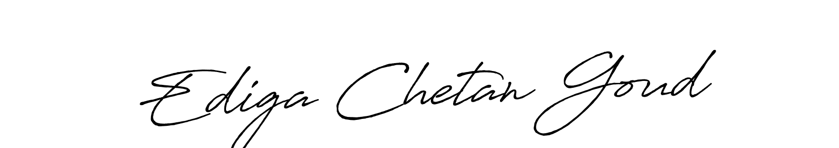 Make a beautiful signature design for name Ediga Chetan Goud. With this signature (Antro_Vectra_Bolder) style, you can create a handwritten signature for free. Ediga Chetan Goud signature style 7 images and pictures png