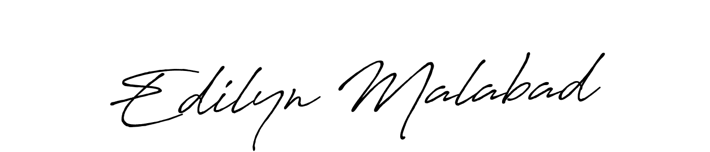 Create a beautiful signature design for name Edilyn Malabad. With this signature (Antro_Vectra_Bolder) fonts, you can make a handwritten signature for free. Edilyn Malabad signature style 7 images and pictures png