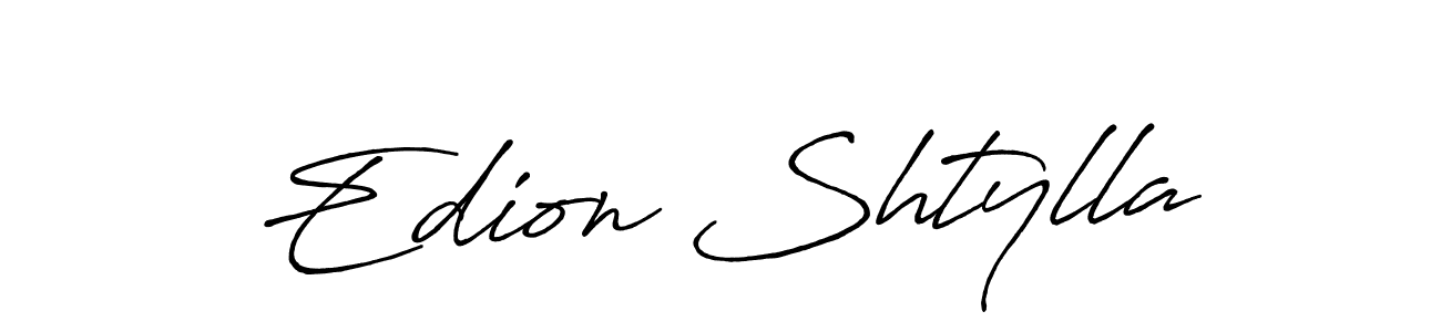 if you are searching for the best signature style for your name Edion Shtylla. so please give up your signature search. here we have designed multiple signature styles  using Antro_Vectra_Bolder. Edion Shtylla signature style 7 images and pictures png