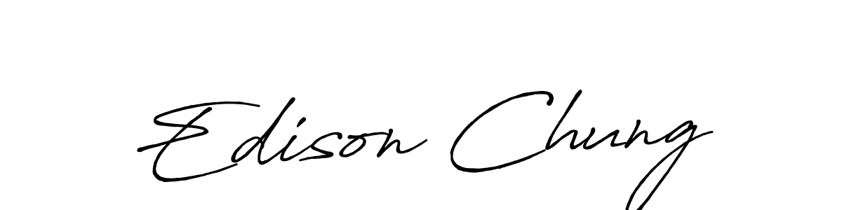 Make a beautiful signature design for name Edison Chung. With this signature (Antro_Vectra_Bolder) style, you can create a handwritten signature for free. Edison Chung signature style 7 images and pictures png