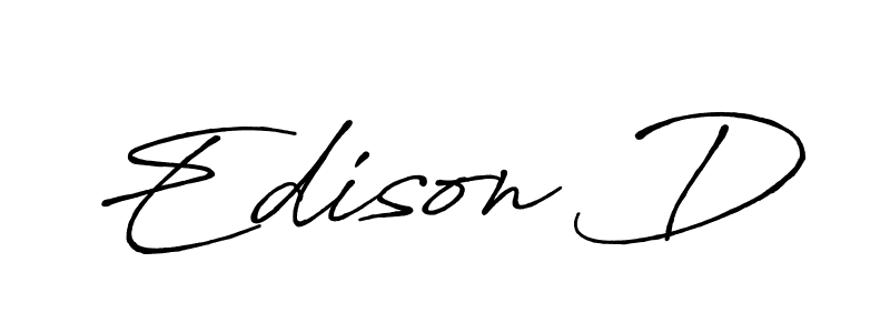 The best way (Antro_Vectra_Bolder) to make a short signature is to pick only two or three words in your name. The name Edison D include a total of six letters. For converting this name. Edison D signature style 7 images and pictures png