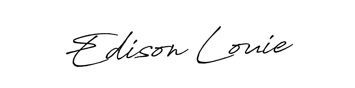 Also You can easily find your signature by using the search form. We will create Edison Louie name handwritten signature images for you free of cost using Antro_Vectra_Bolder sign style. Edison Louie signature style 7 images and pictures png