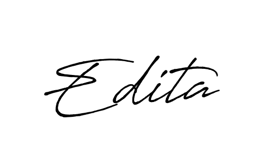 Use a signature maker to create a handwritten signature online. With this signature software, you can design (Antro_Vectra_Bolder) your own signature for name Edita. Edita signature style 7 images and pictures png