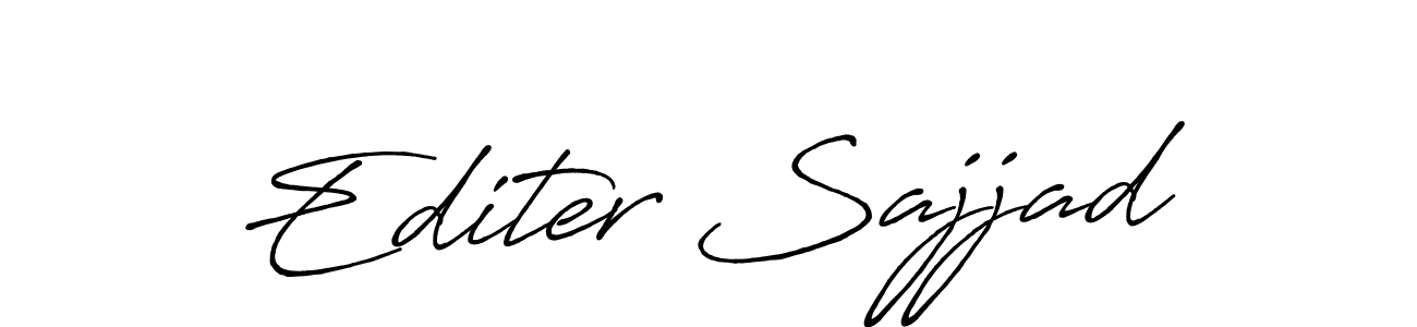 How to make Editer Sajjad signature? Antro_Vectra_Bolder is a professional autograph style. Create handwritten signature for Editer Sajjad name. Editer Sajjad signature style 7 images and pictures png