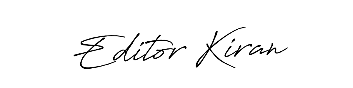 Also You can easily find your signature by using the search form. We will create Editor Kiran name handwritten signature images for you free of cost using Antro_Vectra_Bolder sign style. Editor Kiran signature style 7 images and pictures png