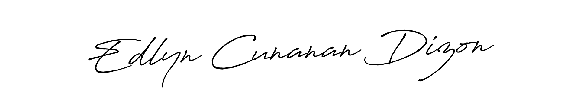 Design your own signature with our free online signature maker. With this signature software, you can create a handwritten (Antro_Vectra_Bolder) signature for name Edlyn Cunanan Dizon. Edlyn Cunanan Dizon signature style 7 images and pictures png