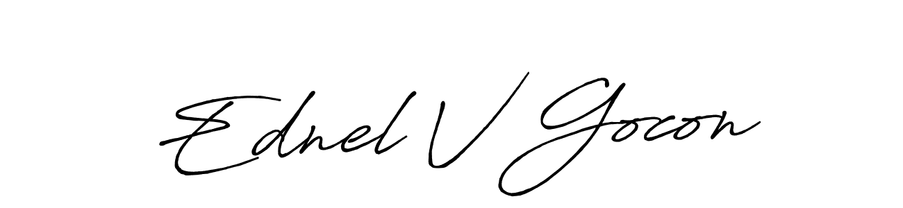 Design your own signature with our free online signature maker. With this signature software, you can create a handwritten (Antro_Vectra_Bolder) signature for name Ednel V Gocon. Ednel V Gocon signature style 7 images and pictures png
