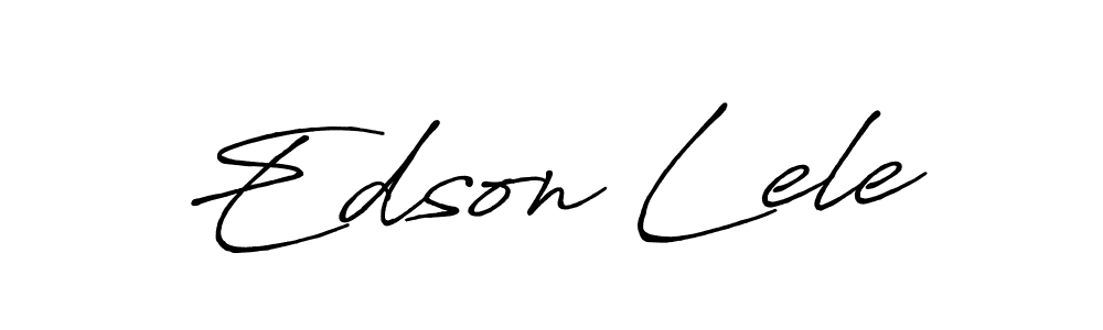 Design your own signature with our free online signature maker. With this signature software, you can create a handwritten (Antro_Vectra_Bolder) signature for name Edson Lele. Edson Lele signature style 7 images and pictures png