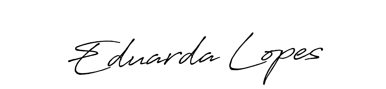 Make a beautiful signature design for name Eduarda Lopes. With this signature (Antro_Vectra_Bolder) style, you can create a handwritten signature for free. Eduarda Lopes signature style 7 images and pictures png