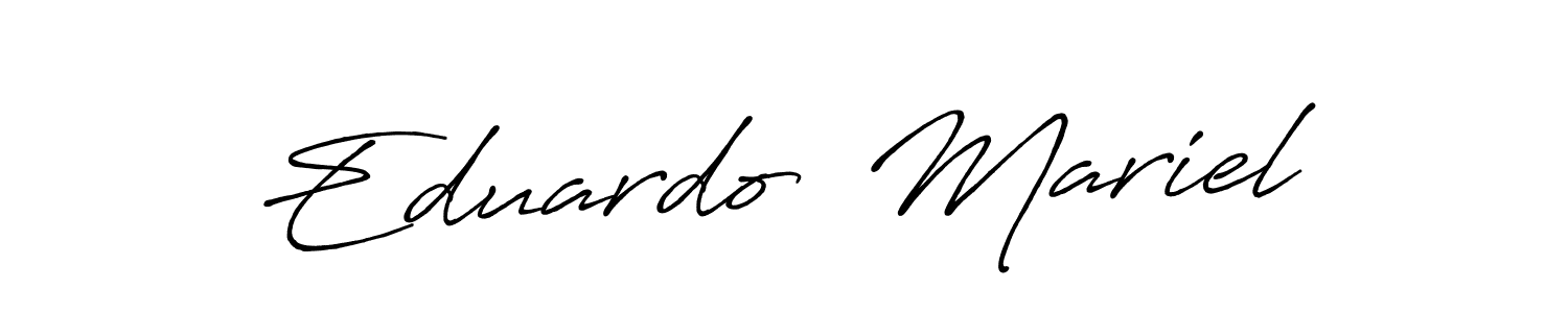 Use a signature maker to create a handwritten signature online. With this signature software, you can design (Antro_Vectra_Bolder) your own signature for name Eduardo  Mariel. Eduardo  Mariel signature style 7 images and pictures png