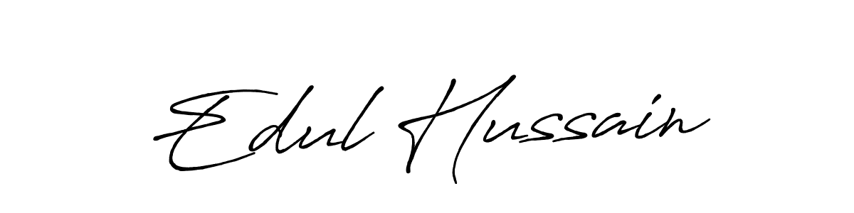 Create a beautiful signature design for name Edul Hussain. With this signature (Antro_Vectra_Bolder) fonts, you can make a handwritten signature for free. Edul Hussain signature style 7 images and pictures png