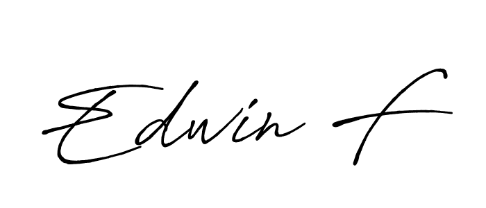 Edwin F stylish signature style. Best Handwritten Sign (Antro_Vectra_Bolder) for my name. Handwritten Signature Collection Ideas for my name Edwin F. Edwin F signature style 7 images and pictures png