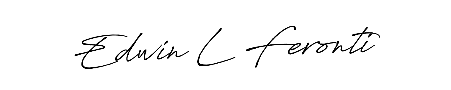 Create a beautiful signature design for name Edwin L Feronti. With this signature (Antro_Vectra_Bolder) fonts, you can make a handwritten signature for free. Edwin L Feronti signature style 7 images and pictures png