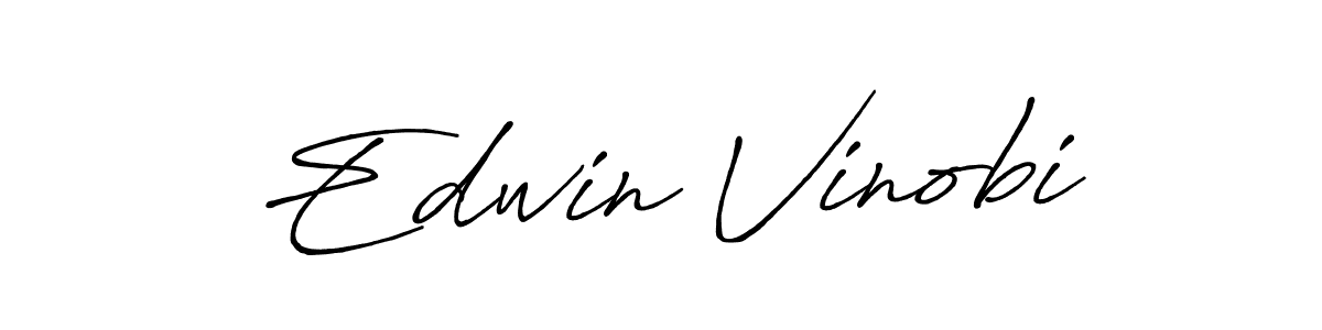 Create a beautiful signature design for name Edwin Vinobi. With this signature (Antro_Vectra_Bolder) fonts, you can make a handwritten signature for free. Edwin Vinobi signature style 7 images and pictures png