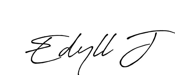 Similarly Antro_Vectra_Bolder is the best handwritten signature design. Signature creator online .You can use it as an online autograph creator for name Edyll J. Edyll J signature style 7 images and pictures png