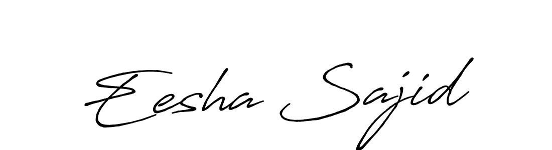 Eesha Sajid stylish signature style. Best Handwritten Sign (Antro_Vectra_Bolder) for my name. Handwritten Signature Collection Ideas for my name Eesha Sajid. Eesha Sajid signature style 7 images and pictures png