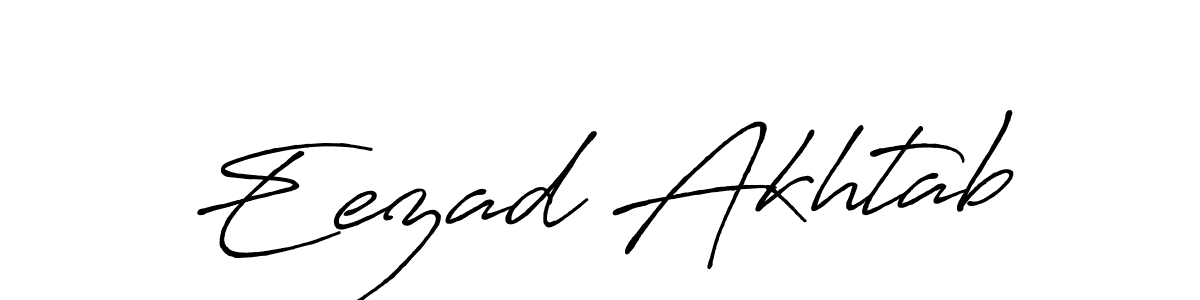 Create a beautiful signature design for name Eezad Akhtab. With this signature (Antro_Vectra_Bolder) fonts, you can make a handwritten signature for free. Eezad Akhtab signature style 7 images and pictures png