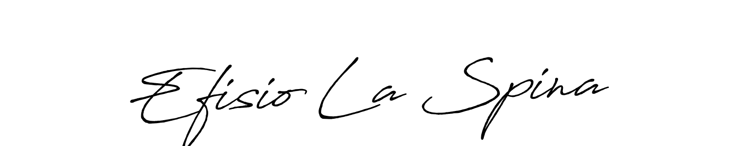 How to make Efisio La Spina name signature. Use Antro_Vectra_Bolder style for creating short signs online. This is the latest handwritten sign. Efisio La Spina signature style 7 images and pictures png