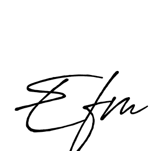 Create a beautiful signature design for name Efm. With this signature (Antro_Vectra_Bolder) fonts, you can make a handwritten signature for free. Efm signature style 7 images and pictures png
