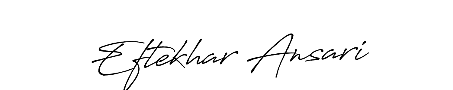 How to make Eftekhar Ansari name signature. Use Antro_Vectra_Bolder style for creating short signs online. This is the latest handwritten sign. Eftekhar Ansari signature style 7 images and pictures png