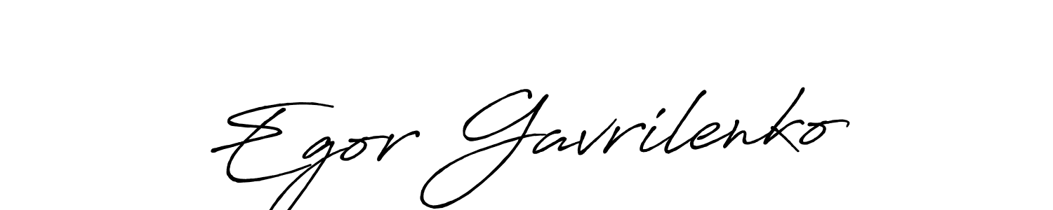 Make a beautiful signature design for name Egor Gavrilenko. With this signature (Antro_Vectra_Bolder) style, you can create a handwritten signature for free. Egor Gavrilenko signature style 7 images and pictures png