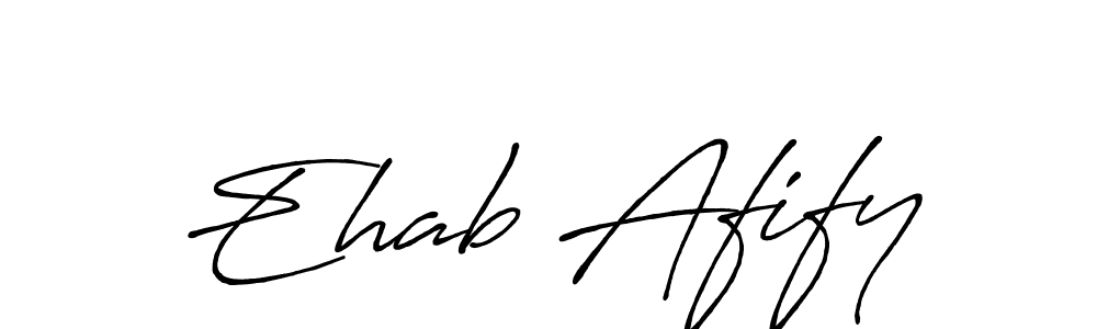 The best way (Antro_Vectra_Bolder) to make a short signature is to pick only two or three words in your name. The name Ehab Afify include a total of six letters. For converting this name. Ehab Afify signature style 7 images and pictures png