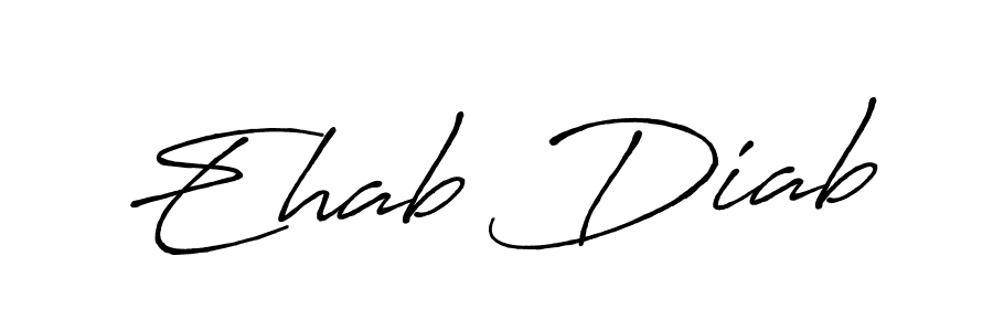 Also You can easily find your signature by using the search form. We will create Ehab Diab name handwritten signature images for you free of cost using Antro_Vectra_Bolder sign style. Ehab Diab signature style 7 images and pictures png