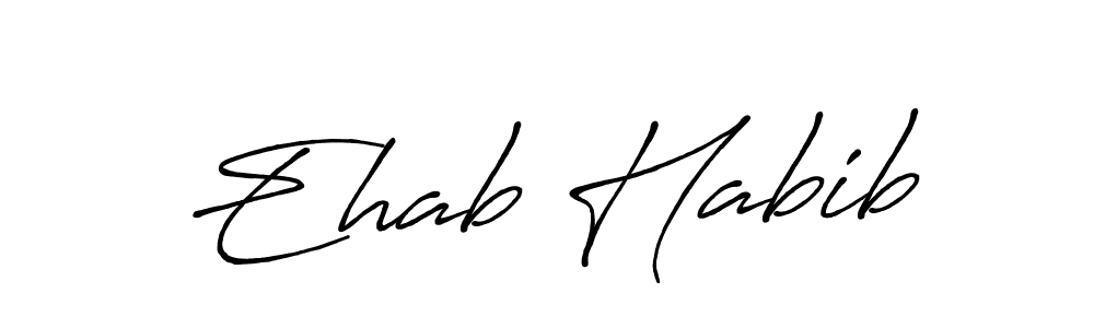 Make a beautiful signature design for name Ehab Habib. With this signature (Antro_Vectra_Bolder) style, you can create a handwritten signature for free. Ehab Habib signature style 7 images and pictures png