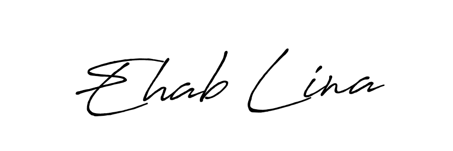 Also You can easily find your signature by using the search form. We will create Ehab Lina name handwritten signature images for you free of cost using Antro_Vectra_Bolder sign style. Ehab Lina signature style 7 images and pictures png
