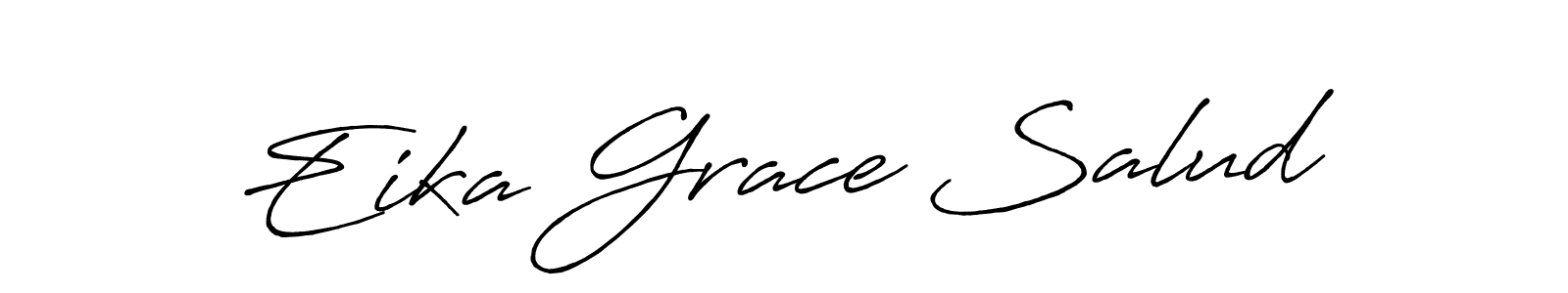 The best way (Antro_Vectra_Bolder) to make a short signature is to pick only two or three words in your name. The name Eika Grace Salud include a total of six letters. For converting this name. Eika Grace Salud signature style 7 images and pictures png