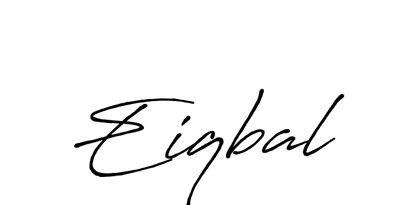 Use a signature maker to create a handwritten signature online. With this signature software, you can design (Antro_Vectra_Bolder) your own signature for name Eiqbal. Eiqbal signature style 7 images and pictures png