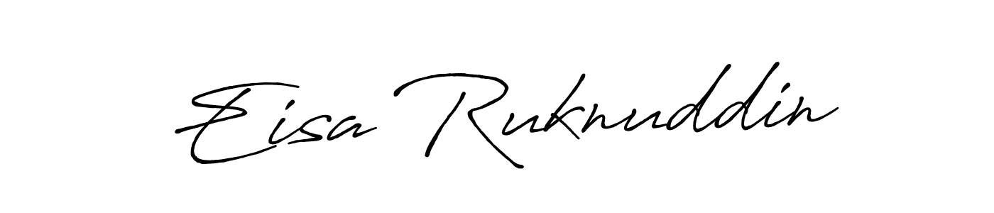 Eisa Ruknuddin stylish signature style. Best Handwritten Sign (Antro_Vectra_Bolder) for my name. Handwritten Signature Collection Ideas for my name Eisa Ruknuddin. Eisa Ruknuddin signature style 7 images and pictures png