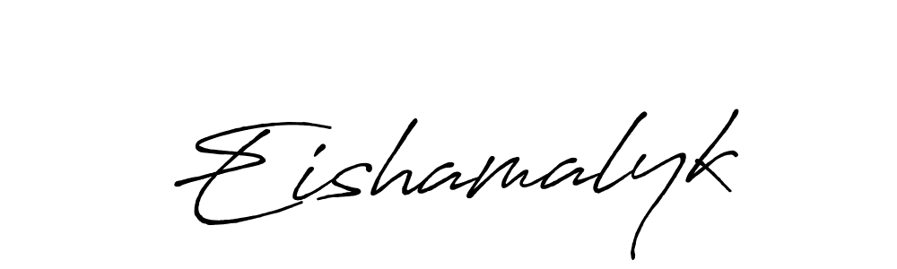 Design your own signature with our free online signature maker. With this signature software, you can create a handwritten (Antro_Vectra_Bolder) signature for name Eishamalyk. Eishamalyk signature style 7 images and pictures png