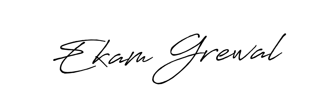 How to make Ekam Grewal name signature. Use Antro_Vectra_Bolder style for creating short signs online. This is the latest handwritten sign. Ekam Grewal signature style 7 images and pictures png