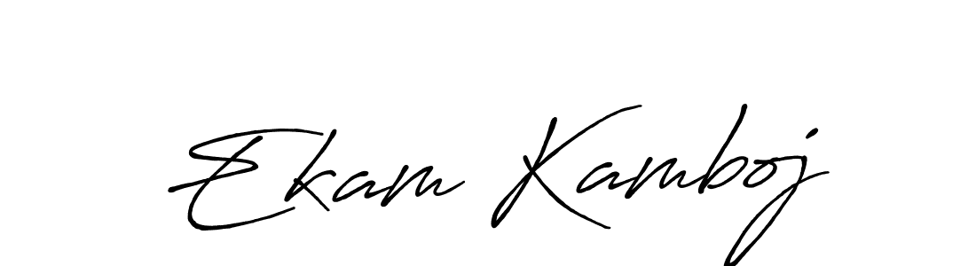 Make a beautiful signature design for name Ekam Kamboj. With this signature (Antro_Vectra_Bolder) style, you can create a handwritten signature for free. Ekam Kamboj signature style 7 images and pictures png