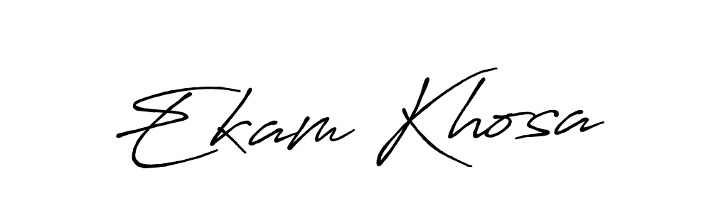 This is the best signature style for the Ekam Khosa name. Also you like these signature font (Antro_Vectra_Bolder). Mix name signature. Ekam Khosa signature style 7 images and pictures png