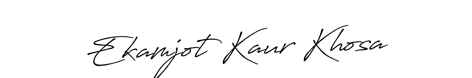 Make a beautiful signature design for name Ekamjot Kaur Khosa. With this signature (Antro_Vectra_Bolder) style, you can create a handwritten signature for free. Ekamjot Kaur Khosa signature style 7 images and pictures png