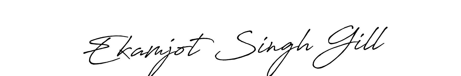How to make Ekamjot Singh Gill name signature. Use Antro_Vectra_Bolder style for creating short signs online. This is the latest handwritten sign. Ekamjot Singh Gill signature style 7 images and pictures png