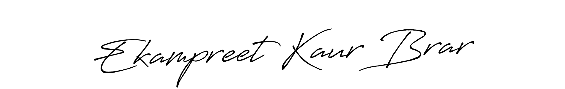 How to make Ekampreet Kaur Brar name signature. Use Antro_Vectra_Bolder style for creating short signs online. This is the latest handwritten sign. Ekampreet Kaur Brar signature style 7 images and pictures png