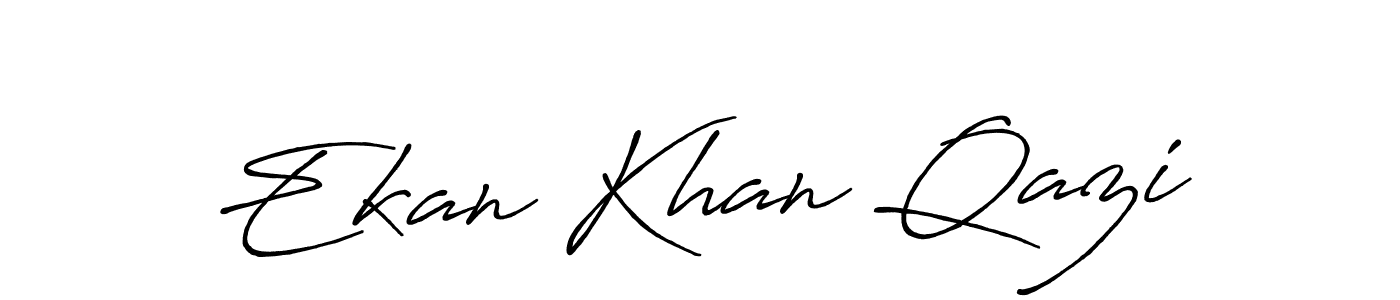 Make a beautiful signature design for name Ekan Khan Qazi. With this signature (Antro_Vectra_Bolder) style, you can create a handwritten signature for free. Ekan Khan Qazi signature style 7 images and pictures png