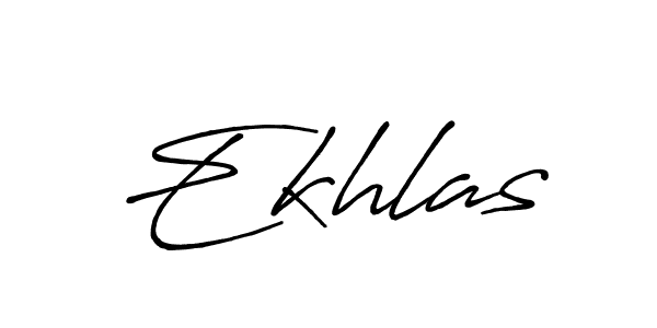 How to make Ekhlas name signature. Use Antro_Vectra_Bolder style for creating short signs online. This is the latest handwritten sign. Ekhlas signature style 7 images and pictures png