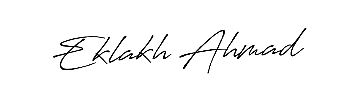 Use a signature maker to create a handwritten signature online. With this signature software, you can design (Antro_Vectra_Bolder) your own signature for name Eklakh Ahmad. Eklakh Ahmad signature style 7 images and pictures png