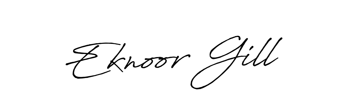 How to make Eknoor Gill name signature. Use Antro_Vectra_Bolder style for creating short signs online. This is the latest handwritten sign. Eknoor Gill signature style 7 images and pictures png