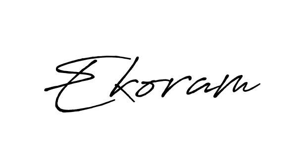 The best way (Antro_Vectra_Bolder) to make a short signature is to pick only two or three words in your name. The name Ekoram include a total of six letters. For converting this name. Ekoram signature style 7 images and pictures png